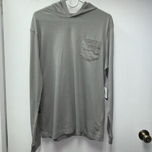 Johnnie-O Mens Edison Hooded Cotton T-Shirt Super Bowl LVI Steel Gray Size M $69
